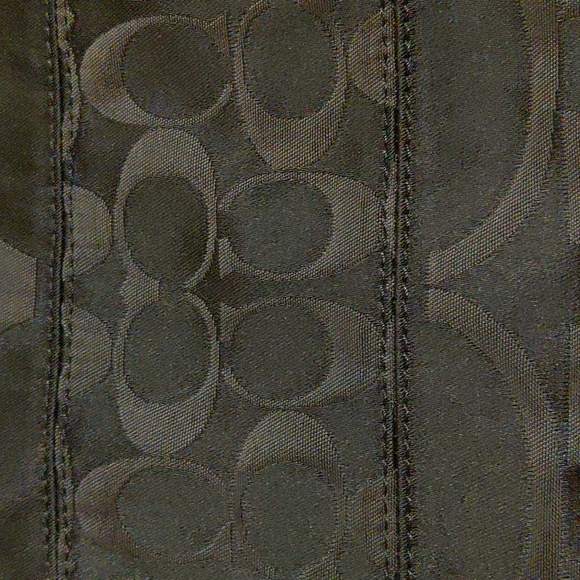 Coach Saddle City Signature Black Satin Black Leather H1082-14449 Handbag - Picture 3 of 9